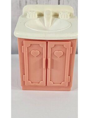 1993 VINTAGE FISHER PRICE DREAM DOLLHOUSE PINK VANITY BATHROOM SINK FURNITURE